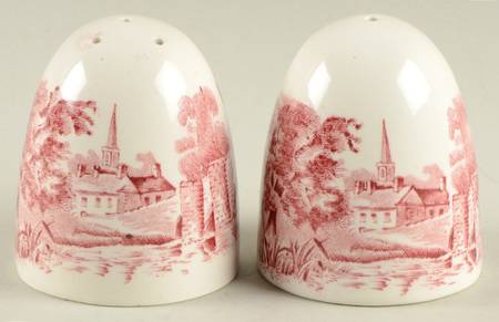 Merrie England Red and Pink Salt & Pepper Set