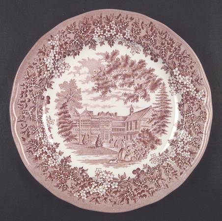 Merrie England Red and Pink Luncheon Plate