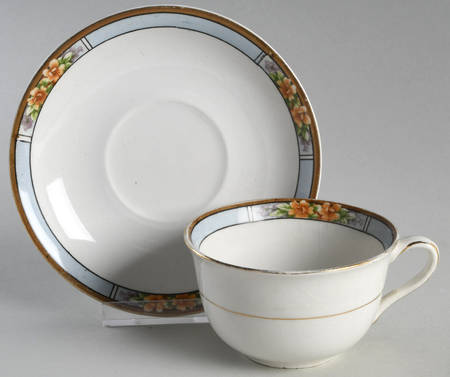 Nebraska Blue Flat Cup & Saucer Set