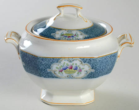 Newark (Blue On White) Sugar Bowl & Lid