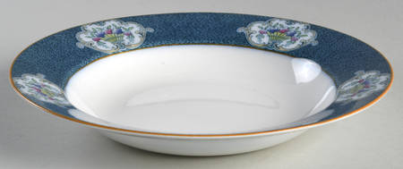 Newark (Blue On White) Large Rim Soup Bowl