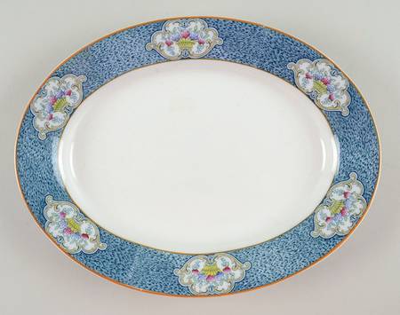 Newark (Blue On White) 10" Oval Serving Platter