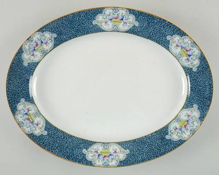 Newark (Blue On White) 14" Oval Serving Platter