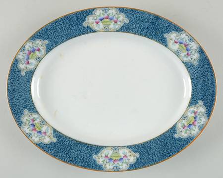 Newark (Blue On White) 12" Oval Serving Platter