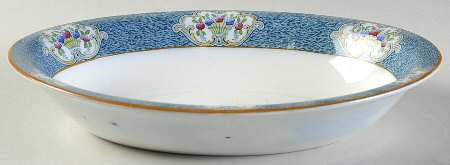 Newark (Blue On White) 9" Oval Vegetable Bowl