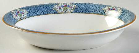 Newark (Blue On White) 8" Oval Vegetable Bowl