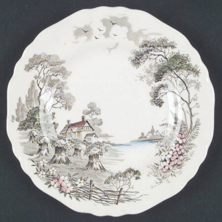 OLDE AVON DALE (MULTICOLOR, NO YELLOW) Dessert/Pie Plate