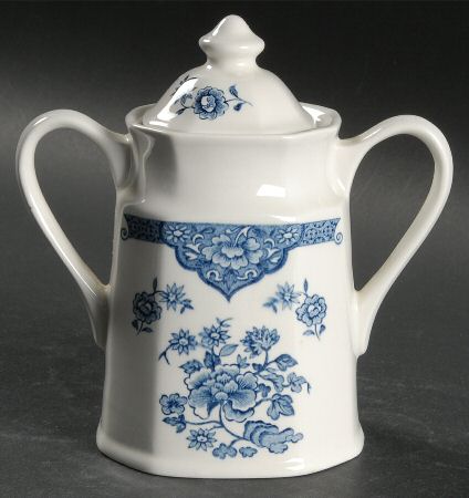 Old Pekin Blue Sugar Bowl & Lid