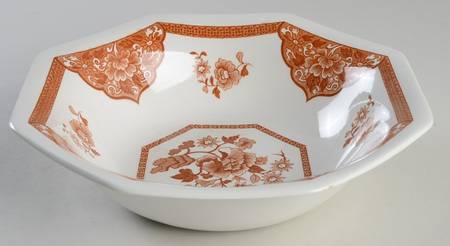 Old Pekin Brown 8" Octagonal Vegetable Bowl