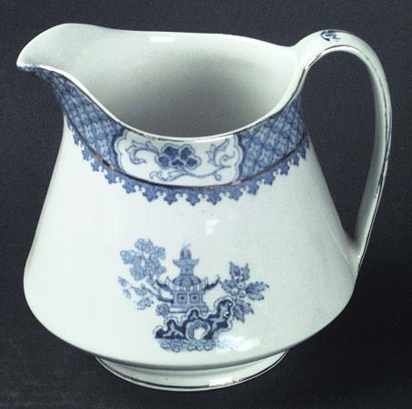 Pagoda Blue (Not Flow Blue) 1 Quart Pitcher