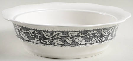 Renaissance Black White Round Vegetable No Lid