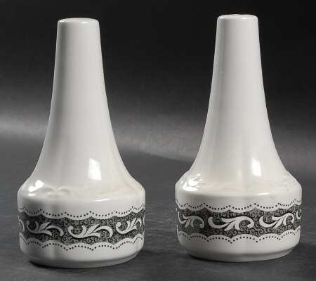Renaissance Black White Salt & Pepper Set