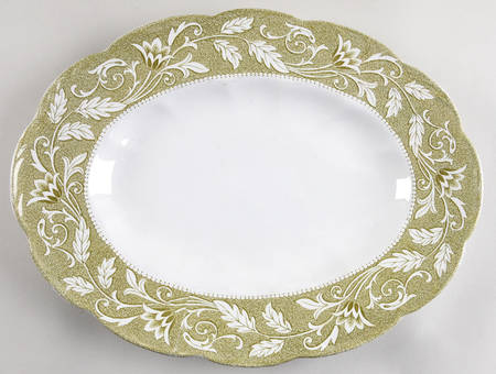 Renaissance Green 14" Oval Serving Platter