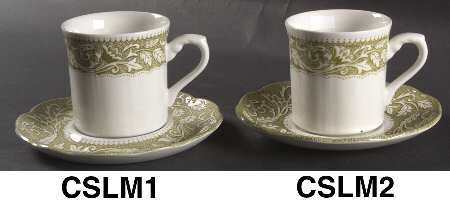 Renaissance Green Flat Cup & Saucer Set