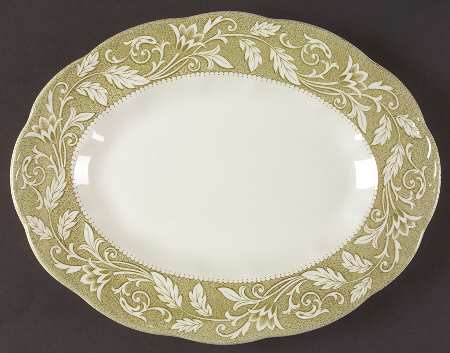 Renaissance Green 12" Oval Serving Platter