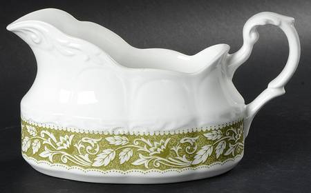 Renaissance Green Gravy Boat