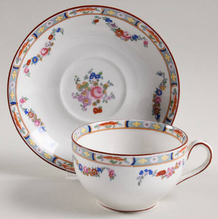 Richmond (White Background) Flat Cup & Saucer Set