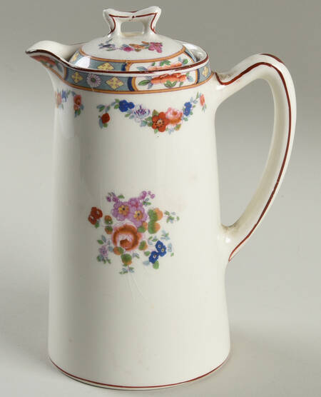 Richmond (White Background) Mini Coffee Pot & Lid