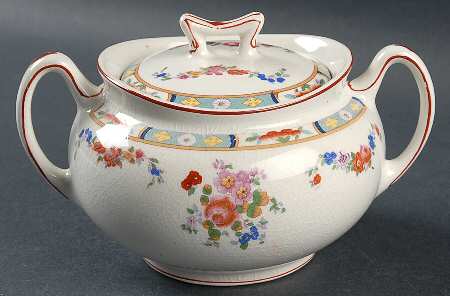 Richmond (White Background) Sugar Bowl & Lid