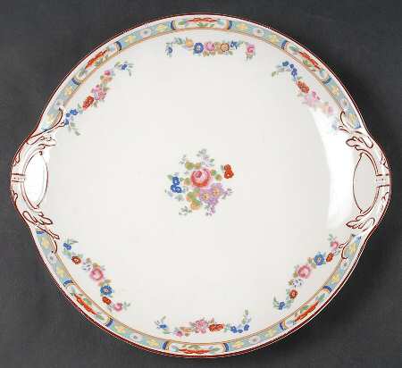 Richmond (White Background) Handled Cake Plate