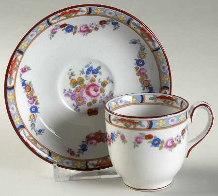 Richmond (White Background) Flat Demitasse Cup & Saucer Set
