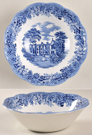 Romantic England Blue (Round Backstamp) Coupe Cereal Bowl