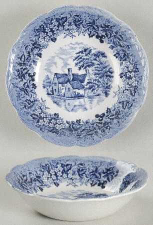Romantic England Blue (Round Backstamp) Fruit/Dessert (Sauce) Bowl