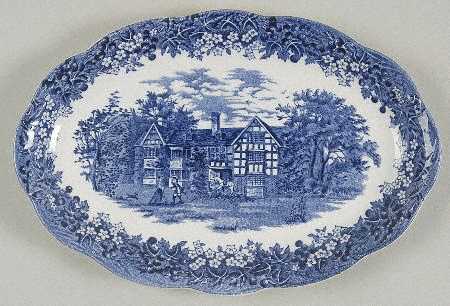 Romantic England Blue (Round Backstamp) Relish