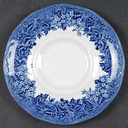 Romantic England Blue (Round Backstamp) Saucer for Flat Cup