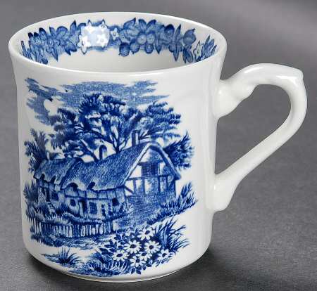 Romantic England Blue (Round Backstamp) Flat Cup