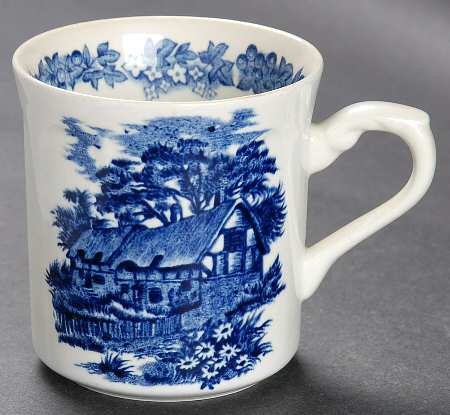 Romantic England Blue (Round Backstamp) Flat Cup