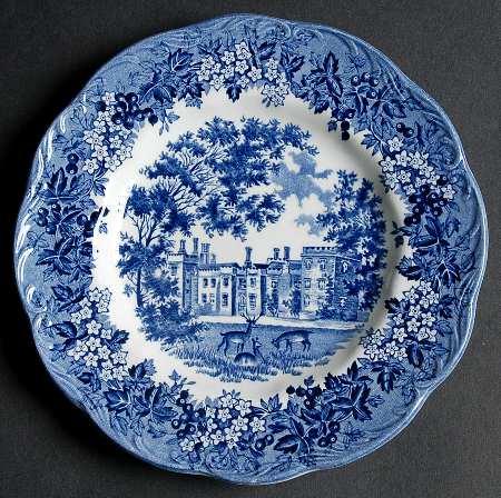 Romantic England Blue (Round Backstamp) Bread & Butter Plate