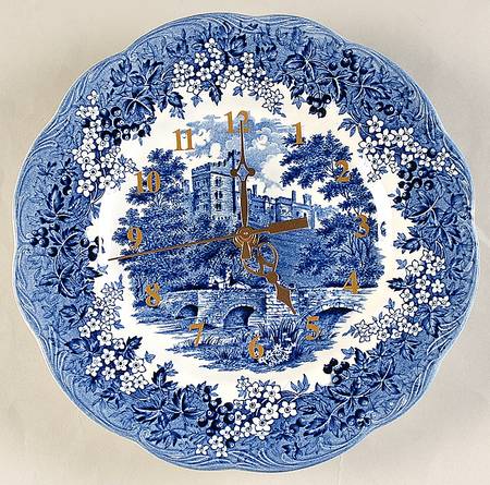 Romantic England Blue (Round Backstamp) 1-2" depth  Clock Plate HC