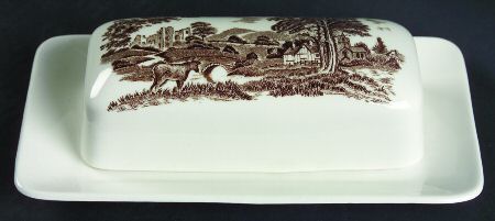 Romantic England Brown (Newer, White) 1/4 Lb Covered Butter