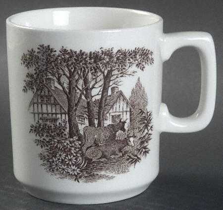 Romantic England Brown (Newer, White) Mug