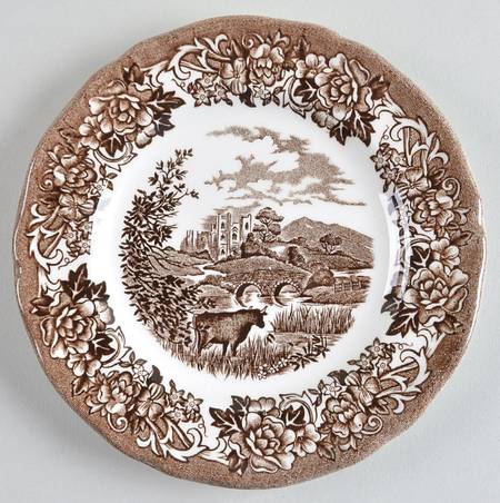 Romantic England Brown (Newer, White) Bread & Butter Plate