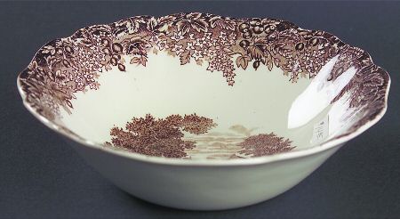 Romantic England Brown (Older, Cream) Coupe Cereal Bowl