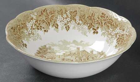 Romantic England Green 8" Round Vegetable Bowl by J & G Meakin