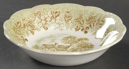 Romantic England Green Fruit/Dessert (Sauce) Bowl by J & G Meakin
