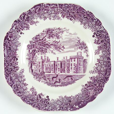 Romantic England Purple Square Dessert Plate