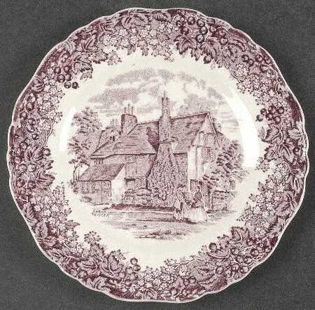 Romantic England Purple Bread & Butter Plate