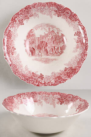 Romantic England Red (Shield-No Dishwash Marking) 8" Round Vegetable Bowl