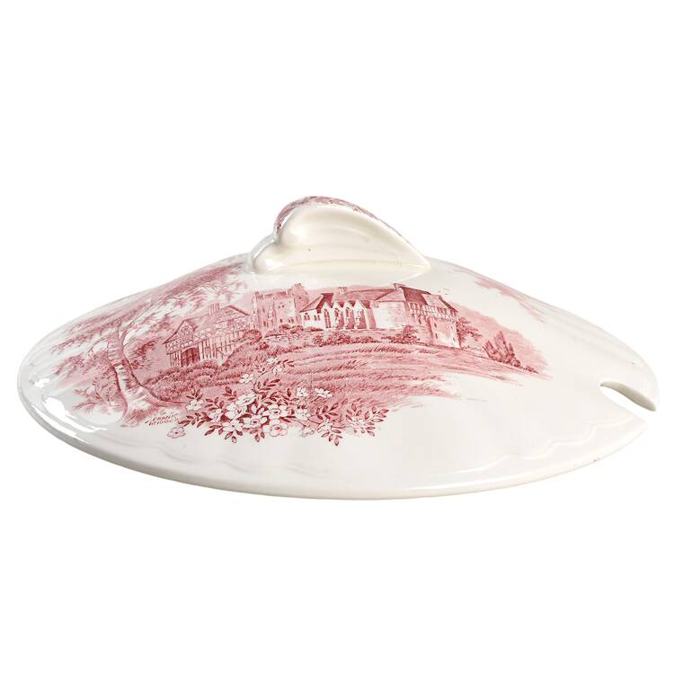 Romantic England Red (Shield-No Dishwash Marking) Lid for Tureen