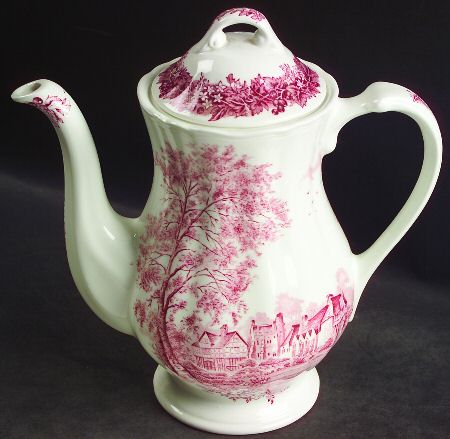 Romantic England Red (Shield-No Dishwash Marking) Coffee Pot & Lid
