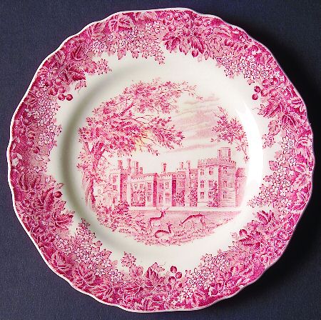 Romantic England Red (Shield-No Dishwash Marking) Dessert/Pie Plate