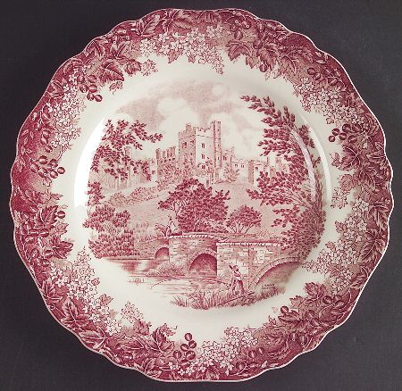 Romantic England Red (Shield-No Dishwash Marking) Dinner Plate