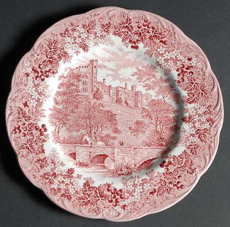 Romantic England Red (Shield-No Dishwash Marking) Salad Plate