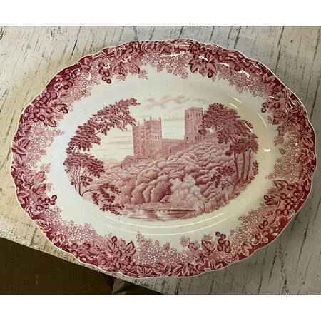 Romantic England Red (Round, Dishwasher Safe Mark) 11" Oval Serving Platter