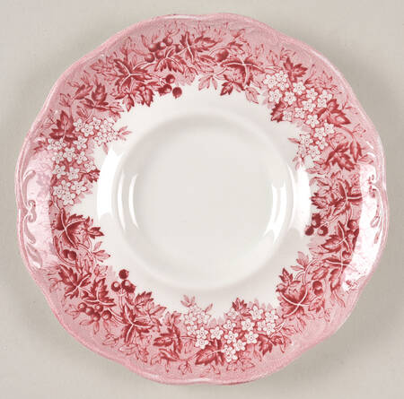 Romantic England Red (Round, Dishwasher Safe Mark) Saucer for Flat Cup