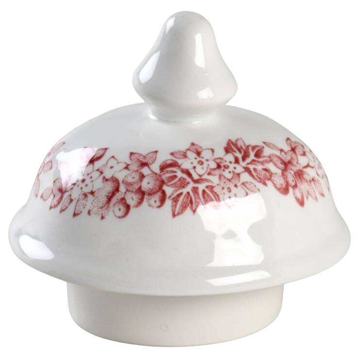 Romantic England Red (Round, Dishwasher Safe Mark) Lid for Sugar Bowl